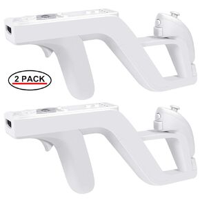 لعبة إطلاق النار EuroBird Wii u Zapper Gun Grip مناسبة لجهاز التحكم عن بعد اللاسلكي Nintendo Wii Nunchuk (مجموعة بيضاء من 2) وبنادق الصيد نينتندو لملحقات Wii (أبيض)