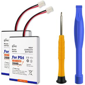 GOBAT 2pcs PS4 Controller Battery,2500mAh High Capacity (2015 and Before) Old Version Big Flug Compatible for Playstation 4 CUH-ZCT1E CUH-ZCT1H CUH-ZCT1H/B CUH-ZCT1H/R CUH-ZCT1U with Repair Tools