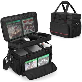 LUXJA Carrying Case Compatible with Xbox Series X, Travel Case for Game Console and Controllers, Black