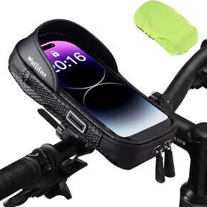 Bike Phone Holder EVA Waterproof Bike Front Frame Bag Top Tube Bike Bag Bicycle Phone Mount Cycling Pouch with Rain Cover Bike Accessories Gifts for Cyclists Men