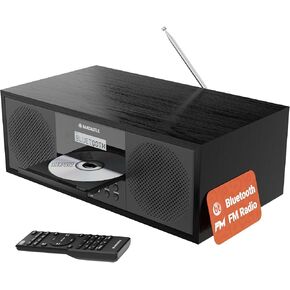 Blueooth 5.2 Stereo System for Home | Powerful 60W CD Player with Inbuilt Stereo Speakers and Remote | USB & AUX Playback, | FM Radio, 30 Pre-sets, Wooden Construction | Oakcastle HIFI500