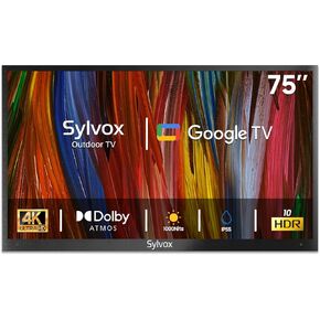 SYLVOX Outdoor TV, 55 inch Smart TV Waterproof Outdoor TVs, 4K Weatherproof Television for Outside, Support Google Assistant, Chromecast, 1000 nit Brightness Partial Sun (Deck Pro 2.0/2024)