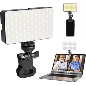 Zomei 98 LED High Power Rechargeable Clip Fill Video Conference Light with Front & Back Clip, Adjusted 3 Light Modes for Phone, iPhone, Android, Tablet, Laptop, for Vlog,TikTok,Makeup, Selfie