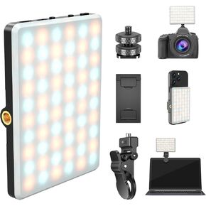 Portable Selfie Light with Front & Back Clip, Eagerey LED Light for Cell Phone 𝑼𝒍𝒕𝒓𝒂-𝒕𝒉𝒊𝒏 Rechargeable Mobile Phone Light for Tiktok Photography Video, 10-level Dimming & 3 Modes