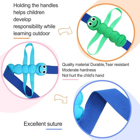 حبل المشي من Kajaia Little Bug، حبل المشي للأطفال، لوازم الفصول الدراسية، حبل المشي لمرحلة ما قبل المدرسة مع مقابض يناسب ما يصل إلى 20 طفلًا للأطفال الصغار، أدلة المشي في مرحلة ما قبل المدرسة in Kuwait