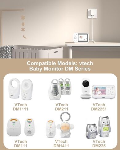 6V for Vtech Baby Monitor Power Cord compatible with Vtech DM221 DM221-2 DM223 DM251 (Parent & Baby Units) DM111 DM112 DM222 DM271 (Parent Unit ONLY) Safe & Sound Audio Monitor in Saudi Arabia