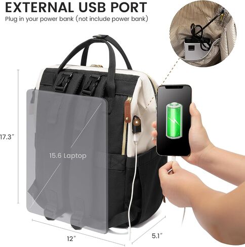 LOVEVOOK Diaper Bag Backpack, Baby Bag with Changing Station, Large Diaper Backpack for Mom Dads, Waterproof Leather Mommy Bag for Boy and Girl, Travel Essential Baby Shower, Black-Beige in Saudi Arabia