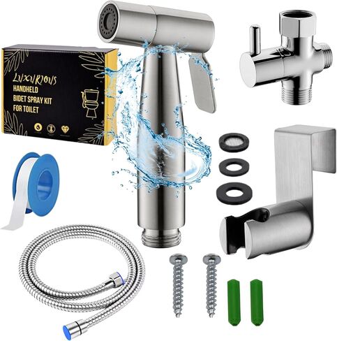 Premium Stainless steel Handheld Bidet Sprayer for Toilet, Easy Install Hygiene Tool, Sprayer Kit for Cloth Diaper, Toilet Sprayer for Feminine Wash, Sprayer for Pet, Wall or Toilet Mount. in Saudi Arabia