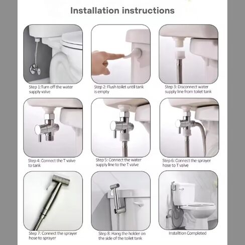 Premium Stainless steel Handheld Bidet Sprayer for Toilet, Easy Install Hygiene Tool, Sprayer Kit for Cloth Diaper, Toilet Sprayer for Feminine Wash, Sprayer for Pet, Wall or Toilet Mount. in Saudi Arabia