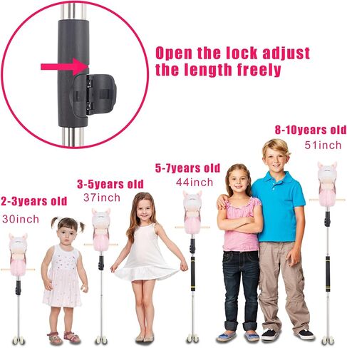 Stick Horse for Children Ages 3-12, telescoping Adjustable Length 44-52 inches Stainless Steel Thickened Material. (Brown) in Saudi Arabia