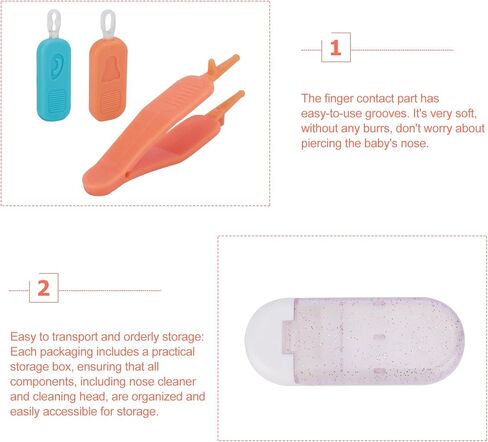 منظف ​​أنف وأذن الطفل، مزيل آمن لملاقط تنظيف الأنف للأطفال الرضع وحديثي الولادة والأطفال الصغار، إزالة شمع الأذن والمخاط منتقي مخاط الأطفال in Kuwait