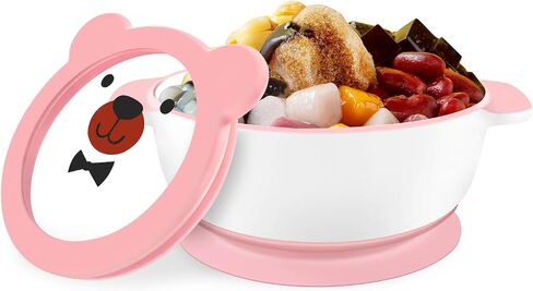 وعاء شفط سيراميك من Mrs. Chou™ للأطفال الرضع والأطفال الصغار، كوب شفط من السيليكون غير قابل للانزلاق، أغطية خالية من مادة BPA، تغذية مستقلة، أساسيات التغذية الذاتية في المرحلة الأولى، وحدة تغذية للوجبات الخفيفة في مرحلة الفطام باللون الأزرق in Kuwait