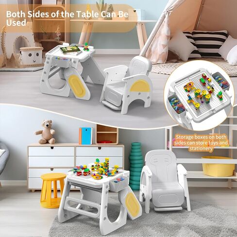 Convertible Highchair for Babies & Toddlers| Studying Table| Table and Chair Set | Building Block Table | Toddler Chair with Safety Harness,Double Removable Tray,Adjustable Seat Back in Saudi Arabia