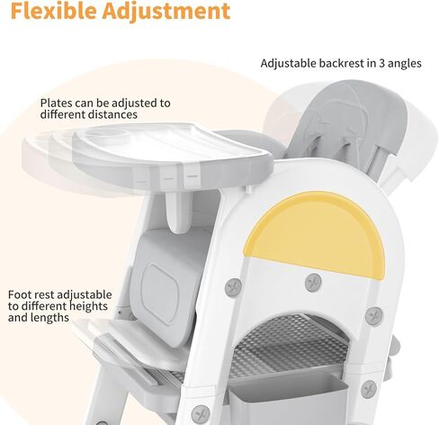Convertible Highchair for Babies & Toddlers| Studying Table| Table and Chair Set | Building Block Table | Toddler Chair with Safety Harness,Double Removable Tray,Adjustable Seat Back in Saudi Arabia