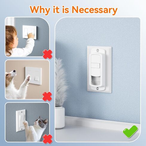 SAFELON 4 PCS Light Switch Cover Guard for Baby Safety, Childproof Light Switch Locks, Wall Switch Covers Prevents Kids from Turning The Lights On and Off in Saudi Arabia