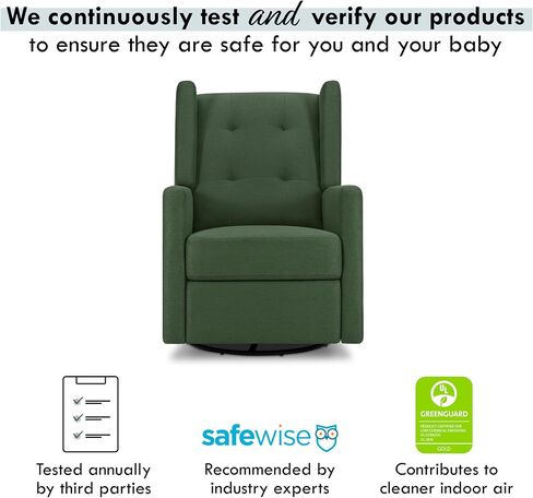 DaVinci Maddox Recliner and Swivel Glider in Shadow Grey, Greenguard Gold & CertiPUR-US Certified in Saudi Arabia