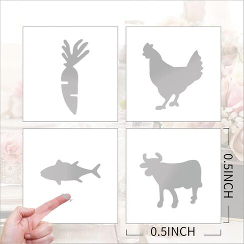 OLYCRAFT 1200pcs 4 Styles Black Meal Stickers 1 Inch Food Choice Sticker Beef/Chicken/Fish/Carrot Wedding Meal Indicator Stickers Kitchen Stickers for Place Card Wedding Party Supplies in Saudi Arabia