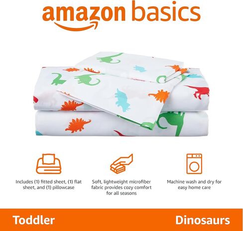 Amazon Basics Kid's Soft Easy-Wash Lightweight Microfiber 3-Piece Sheet Set, Twin, Bright Aqua, Solid in Kuwait
