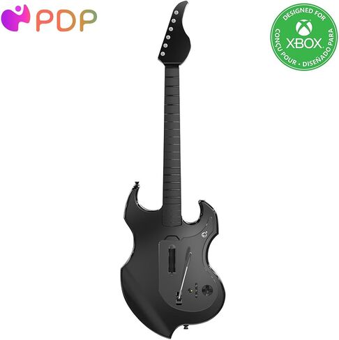 PDP RIFFMASTER Wireless Guitar Controller for Xbox Series X|S, Xbox One, Windows 10/11 PC, Rock Band 4, Audio Jack, Rechargeable Battery, Officially Licensed by Microsoft - Black in Saudi Arabia