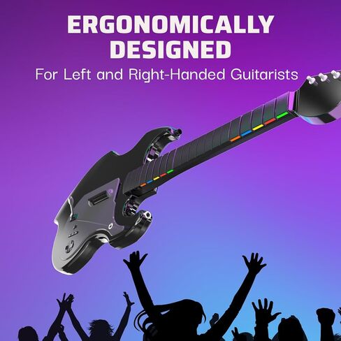 PDP RIFFMASTER Wireless Guitar Controller for Xbox Series X|S, Xbox One, Windows 10/11 PC, Rock Band 4, Audio Jack, Rechargeable Battery, Officially Licensed by Microsoft - Black in Saudi Arabia