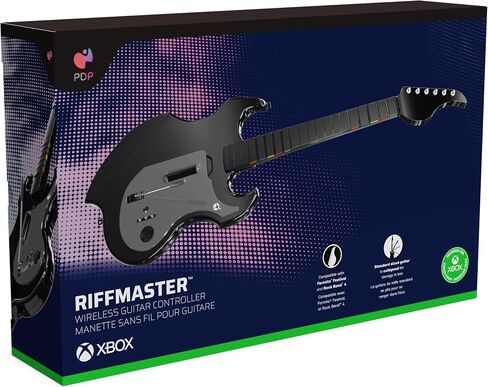 PDP RIFFMASTER Wireless Guitar Controller for Xbox Series X|S, Xbox One, Windows 10/11 PC, Rock Band 4, Audio Jack, Rechargeable Battery, Officially Licensed by Microsoft - Black in Saudi Arabia
