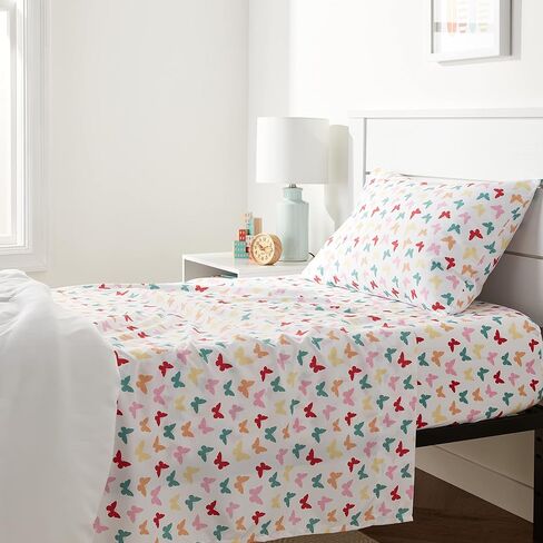 Amazon Basics Kid's Soft Easy-Wash Lightweight Microfiber 3-Piece Sheet Set, Twin, Bright Aqua, Solid in Kuwait