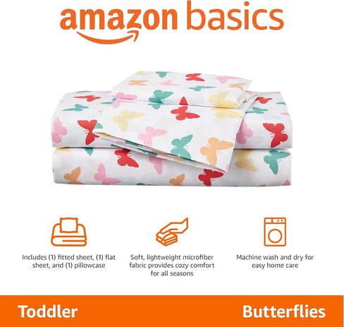 Amazon Basics Kid's Soft Easy-Wash Lightweight Microfiber 3-Piece Sheet Set, Twin, Bright Aqua, Solid in Kuwait