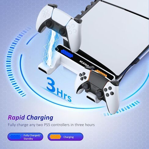 NexiGo Horizontal Stand for New PS5 Slim and Pro Console, [Minimalist Design], Base Stand for PS5 Accessories, Compatible with PlayStation 5 Slim/Pro Disc & Digital Editions, White in Saudi Arabia