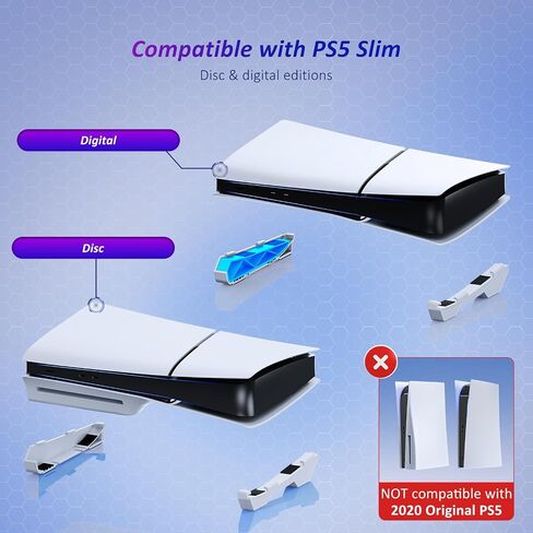 NexiGo Horizontal Stand for New PS5 Slim and Pro Console, [Minimalist Design], Base Stand for PS5 Accessories, Compatible with PlayStation 5 Slim/Pro Disc & Digital Editions, White in Saudi Arabia