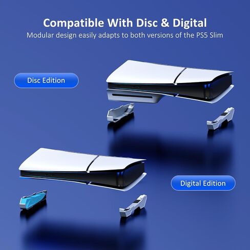 NexiGo Horizontal Stand for New PS5 Slim and Pro Console, [Minimalist Design], Base Stand for PS5 Accessories, Compatible with PlayStation 5 Slim/Pro Disc & Digital Editions, White in Kuwait