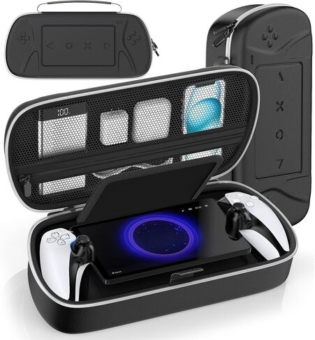 PS Portal Carry Case Compatible with Playstation Portal Remote Player, PS5 Portal Case with Zip Pocket for PS Portal Accessories, Black PS5 Portal Carrying Case, Hard Travel Case bag for PS Portal in Saudi Arabia