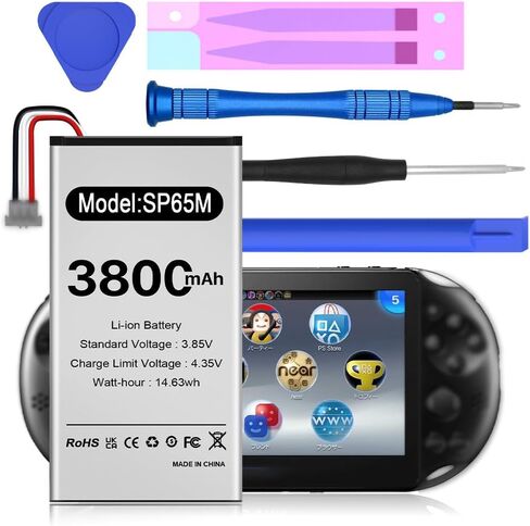 Ps Vita SP65M Games Battery,New 3800mAh High Capacity New 0 Cycle Battery Replacement for Sony PS Vita Playstation Vita PCH-1006 PCH-1101 PSV 1000 PCH-1001 Games with Repair Tool Kit in Kuwait
