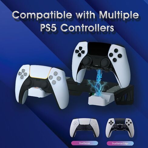 PS5 Wall Mount Kit with Charging Station for PS5 All Models, PS5 Slim Consoles, PS5 Wall Shelf Stand Holder Compatible with Playstation 5, Dual Controller Charger and Headphone Hanger in Saudi Arabia