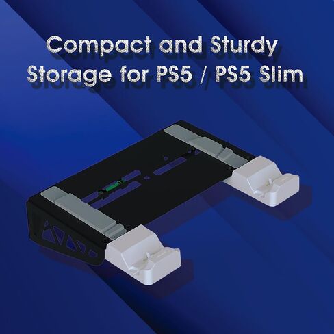 PS5 Wall Mount Kit with Charging Station for PS5 All Models, PS5 Slim Consoles, PS5 Wall Shelf Stand Holder Compatible with Playstation 5, Dual Controller Charger and Headphone Hanger in Saudi Arabia