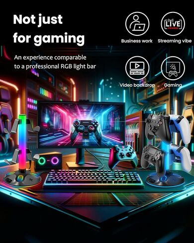 حامل سماعة الرأس لوحدة التحكم RGB مع 10 أوضاع 240 درجة حامل سماعة الرأس مع حامل وحدة تحكم الألعاب لشحن USB لتخزين ملحقات الكمبيوتر (USB+Type-C+3.5 مم، أسود) in Kuwait