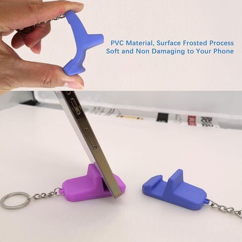حامل هاتف خلوي صغير للمكتب، 3 عبوات من حامل الهاتف المحمول PVC المحمول، حامل الهاتف، حامل الهاتف على شكل سلسلة مفاتيح، حامل الهاتف المحمول، حامل الهاتف المحمول لهاتف iPhone/Samsung/Google/Nokia/إلخ. in Kuwait