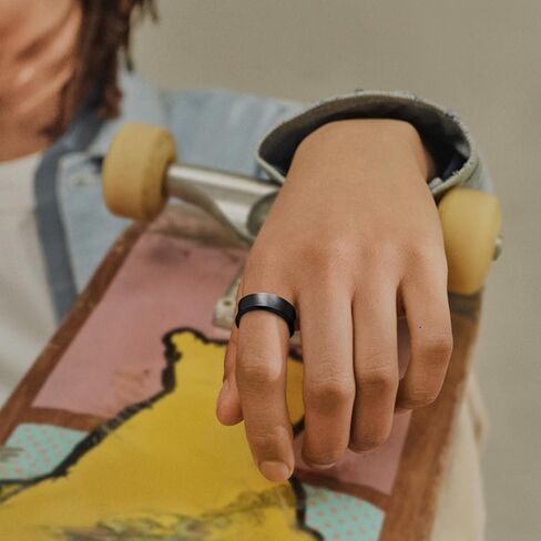 SAMSUNG Galaxy Ring, AI Smart Ring, Size First w/Sizing Kit, No App Subscription, Fitness Monitor, Sleep Tracker, Up to 7-Day Battery, Size 5, Titanium Black [US Version, 1Yr Manufacturer Warranty] in Saudi Arabia