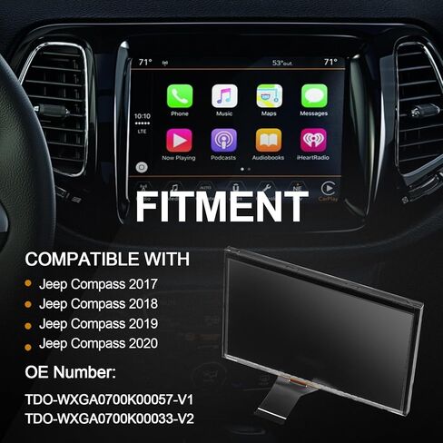 شاشة لمس Uconnect LCD مقاس 7 بوصات متوافقة مع بوصلة جيب 2017-2020، استبدال شاشة LCD للملاحة # TDO-WXGA0700K00057-V1 TDO-WXGA0700K00033-V2 in Saudi Arabia