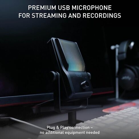 NGALE R, Premium USB Microphone for Recording, Gaming & Streaming, Cardioid, Plug & Play, Low-Cut Filter, RGB Illumination, Retro Design, Black in Saudi Arabia