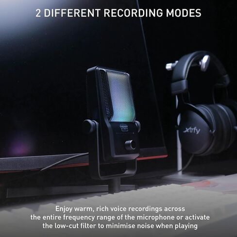 NGALE R, Premium USB Microphone for Recording, Gaming & Streaming, Cardioid, Plug & Play, Low-Cut Filter, RGB Illumination, Retro Design, Black in Saudi Arabia