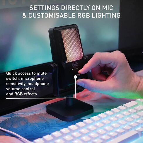 NGALE R, Premium USB Microphone for Recording, Gaming & Streaming, Cardioid, Plug & Play, Low-Cut Filter, RGB Illumination, Retro Design, Black in Saudi Arabia
