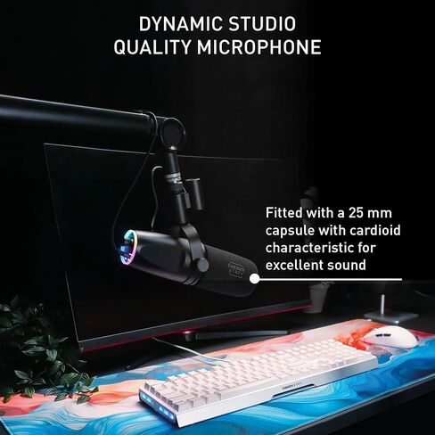 NGALE R, Premium USB Microphone for Recording, Gaming & Streaming, Cardioid, Plug & Play, Low-Cut Filter, RGB Illumination, Retro Design, Black in Saudi Arabia