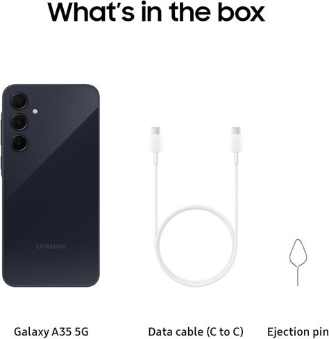 SAMSUNG Galaxy A35 5G A Series Cell Phone, 128GB Unlocked Android Smartphone, AMOLED Display, Advanced Triple Camera System, Expandable Storage, Rugged Design, US Version, 2024, Awesome Navy in Saudi Arabia