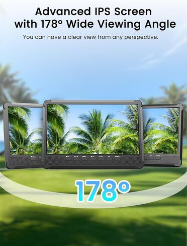 تلفزيون صغير ديسوبري 10.6 بوصة، تلفزيون محمول 1080 بكسل مع هوائي قابل للفصل، تلفزيون صغير مع شاشة IPS، تلفزيون يعمل ببطارية قابلة لإعادة الشحن يدعم HDMI، USB، AV، موالف رقمي مدمج، حامل تلفزيون، مكبرات صوت مزدوجة in Kuwait