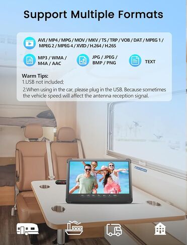 تلفزيون صغير ديسوبري 10.6 بوصة، تلفزيون محمول 1080 بكسل مع هوائي قابل للفصل، تلفزيون صغير مع شاشة IPS، تلفزيون يعمل ببطارية قابلة لإعادة الشحن يدعم HDMI، USB، AV، موالف رقمي مدمج، حامل تلفزيون، مكبرات صوت مزدوجة in Kuwait
