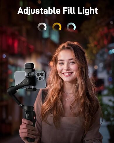 Hohem iSteady V3 Gimbal Stabilizer for iPhone، 3-Axis Phone Gimbal، متتبع AI مغناطيسي، قضيب مدمج قابل للتمديد وحامل ثلاثي القوائم، جهاز تحكم عن بعد قابل للفصل، مثبت Gimbal للسفر، Vlog، TikTok، أسود in Kuwait