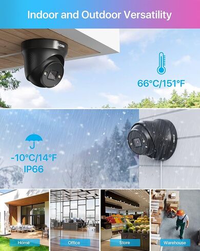 ZOSI 4K Security Camera System,6pcs 4K Outdoor Indoor PoE Cameras,8 Ports 16CH 8MP NVR with 2TB HDD,Person Vehicle Detection,2 Way Audio,Spotlight Siren, Color Night Vision,for Home 24/7 Recording in Saudi Arabia