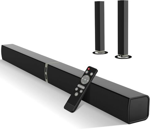 MZEIBO TV Sound Bar, Sound Bars for Smart TV, Bluetooth 5.0 Soundbar 60W 32Inch Detachable Soundbars with HDMI-ARC/Optical/AUX Connection, TV Speakers Soundbar for Home Theater Audio in Kuwait