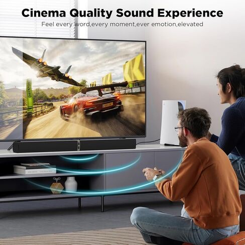 MZEIBO TV Sound Bar, Sound Bars for Smart TV, Bluetooth 5.0 Soundbar 60W 32Inch Detachable Soundbars with HDMI-ARC/Optical/AUX Connection, TV Speakers Soundbar for Home Theater Audio in Kuwait