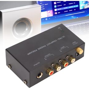 PP400 Phono Turntable Preamp, Stereo Input Output Record Player Amplifier with Independent Knob Control, 100 240V (US Plug)